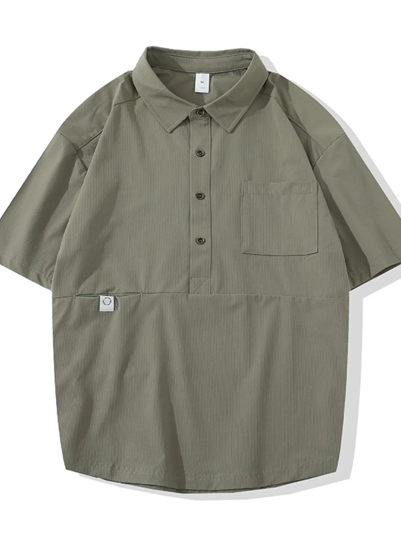 Plus Size Textured Short Sleeve Polo Shirt - Southern Shores Clothing