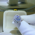 5 Carat Moissanite Sterling Silver Ring Halo - Southern Shores Clothing