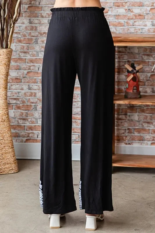 Damask Textured Plus Size Pants With Breathable Stretch - Southern Shores Clothing
