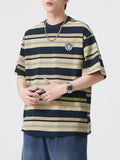 Plus Size Striped Crew Neck T Shirt Casual Tee - Southern Shores Clothing