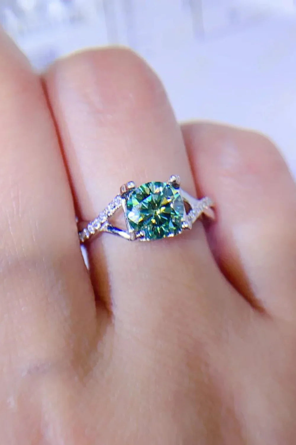 Classic 1 Carat Moissanite Sterling Silver Ring - Southern Shores Clothing