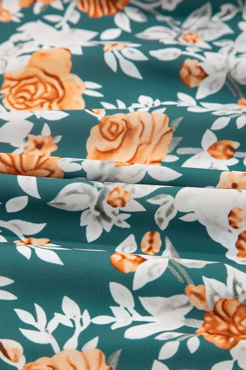 Floral Print Sleeveless V-Neck Dress With Tie Waist Tiered - Southern Shores Clothing