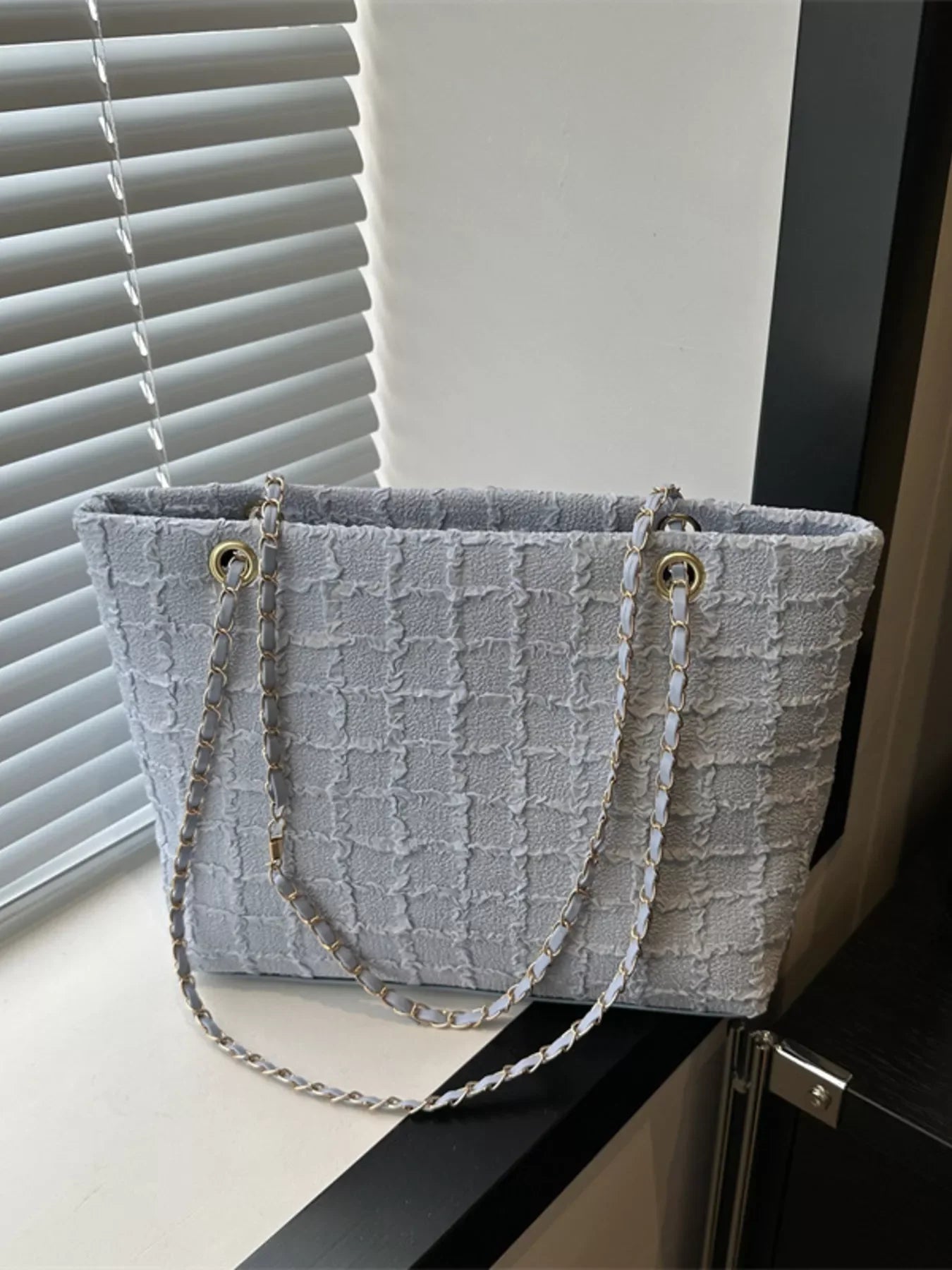 Classic Tweed Chain Shoulder Bag Polyester - Southern Shores Clothing