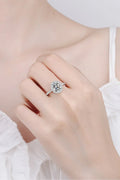 2 Carat Moissanite Halo Ring Sterling Silver - Southern Shores Clothing