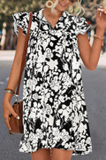 Floral Tie Neck Butterfly Sleeve Dress - Southern Shores Clothing