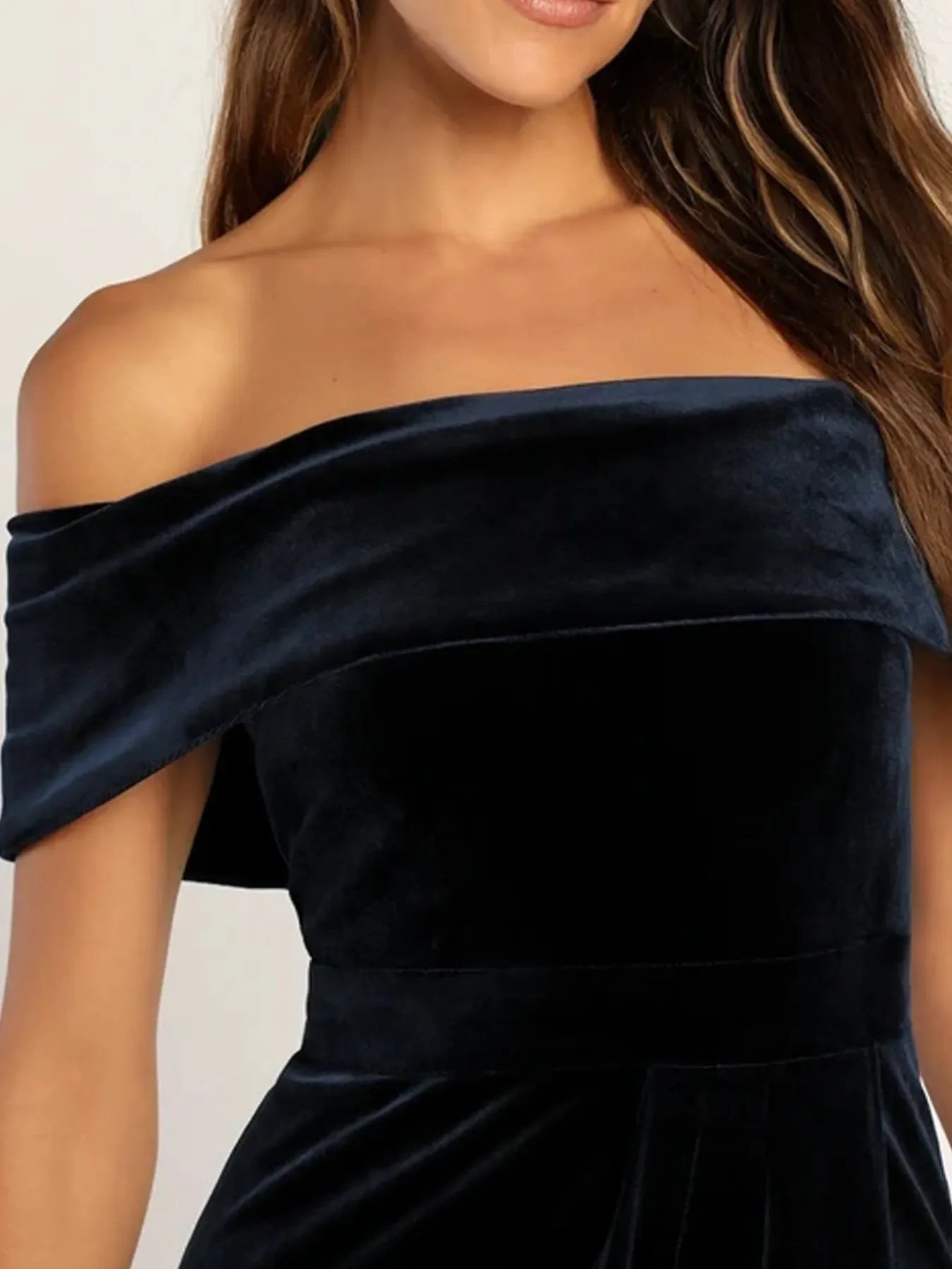 Off Shoulder Wrap Dress With Side Slit Silhouette - Southern Shores Clothing