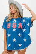 Fourth Of July Star Knit T Shirt Patriotic Celebration - Southern Shores Clothing