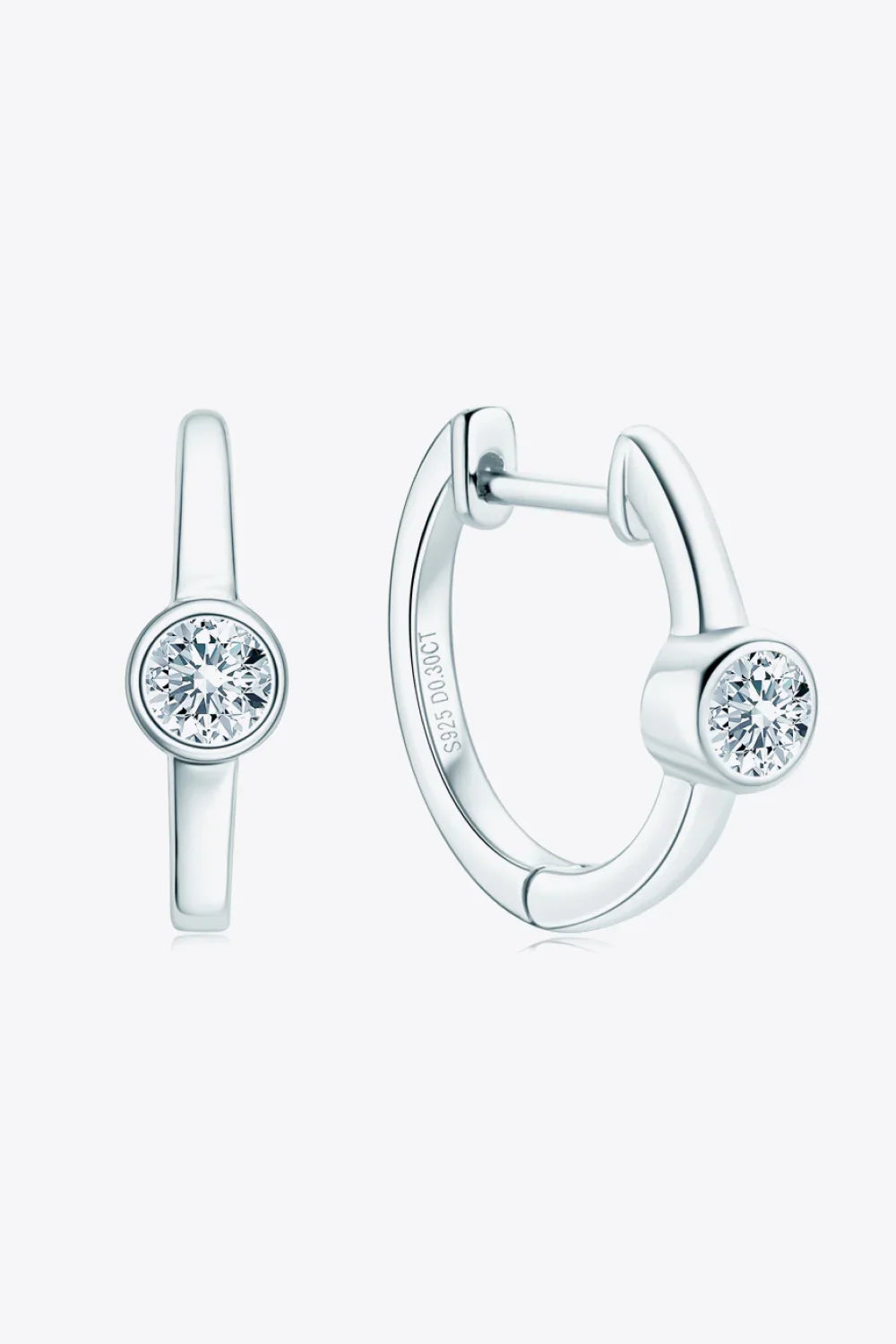 Minimalist 18K Moissanite Gold-Plated Huggie Earrings - Southern Shores Clothing