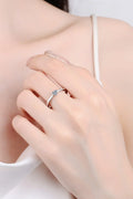 Heart Shaped Moissanite Ring Minimalist Platinum-Plated Band - Southern Shores Clothing