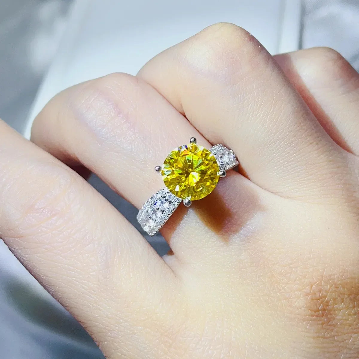 3 Carat Moissanite Sterling Silver Ring - Southern Shores Clothing