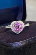 1 Carat Moissanite Heart Ring In Sterling Silver - Southern Shores Clothing