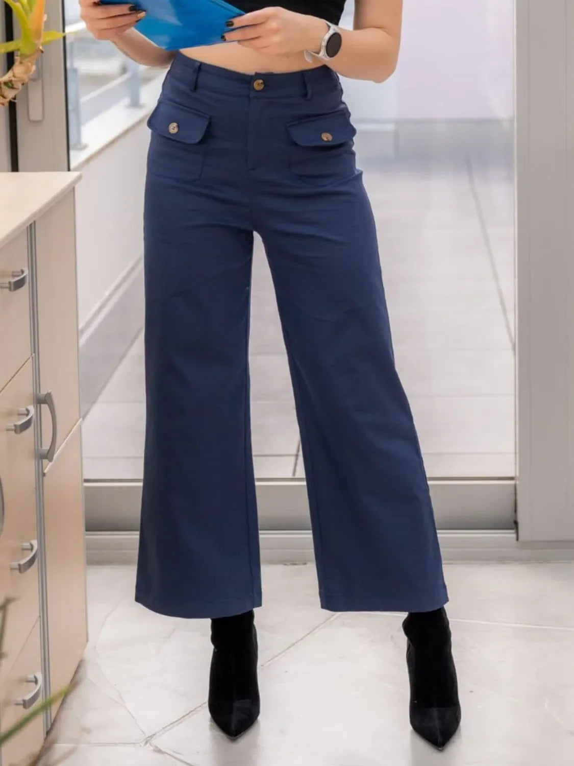 High Waist Wide Leg Relaxed Pants With Comfortable Fit - Southern Shores Clothing