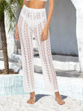 Cutout Drawstring High Waist Swim Pants Stretch - Southern Shores Clothing