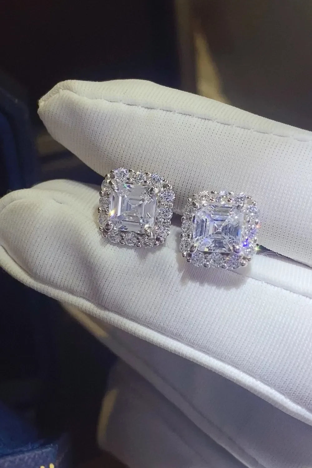 2 Carat Moissanite Sterling Silver Stud Earrings - Southern Shores Clothing