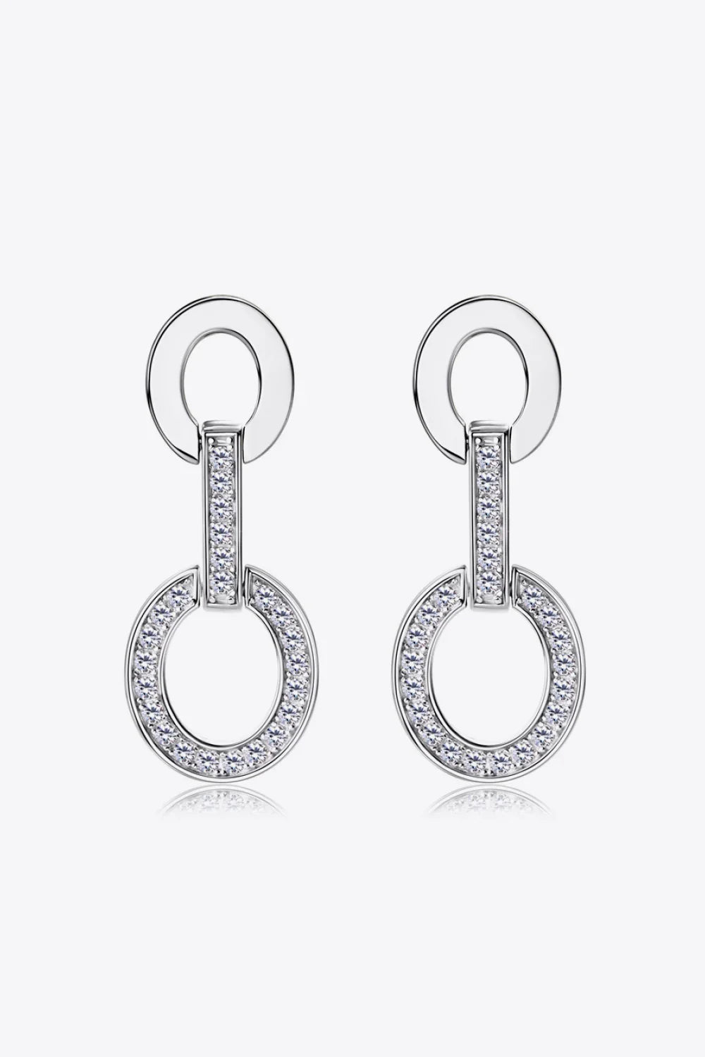 Platinum Plated Moissanite Sterling Silver Earrings - Southern Shores Clothing