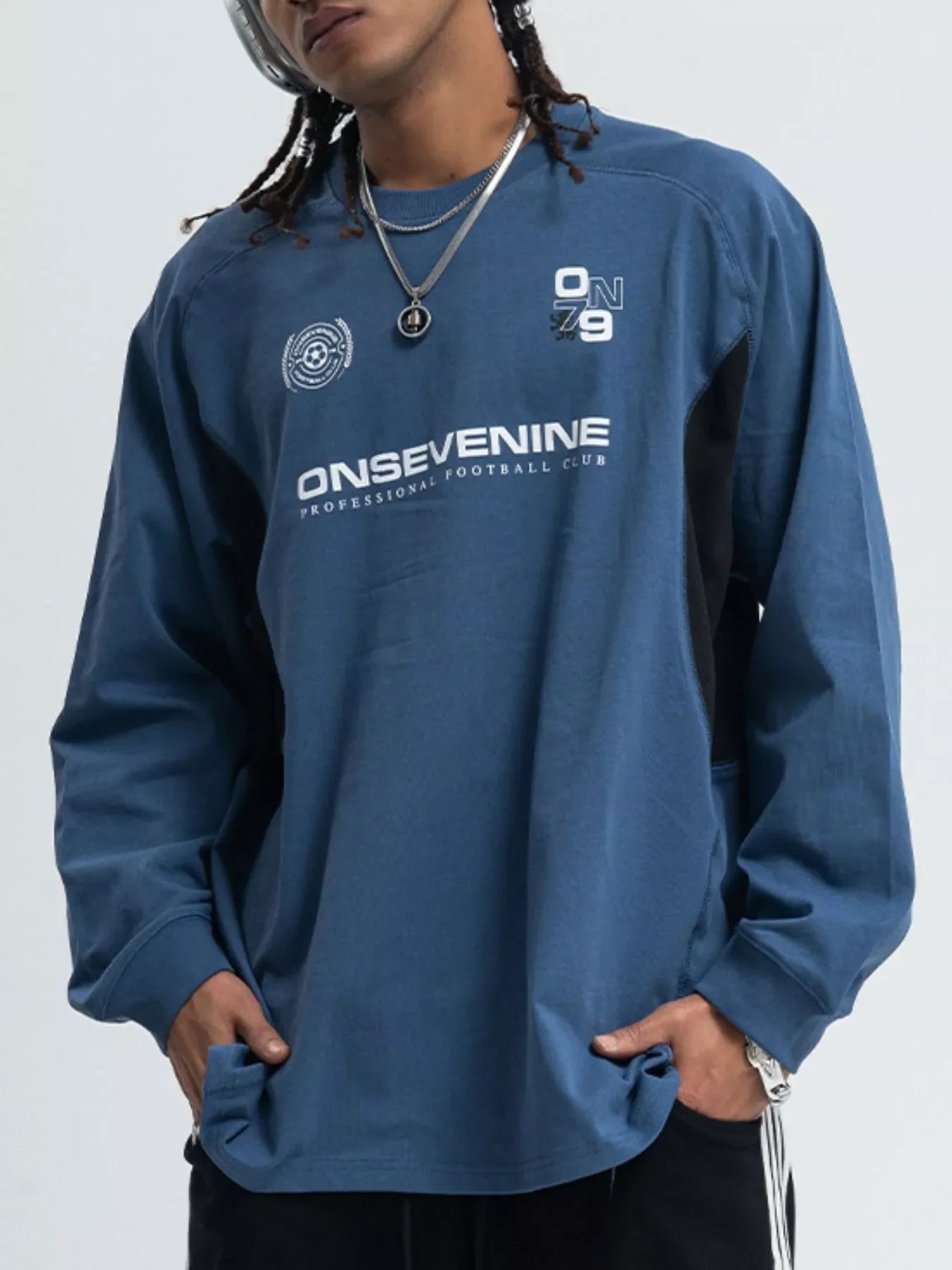 Long Sleeve Relaxed Fit T Shirt With Contrast Stitching - Southern Shores Clothing