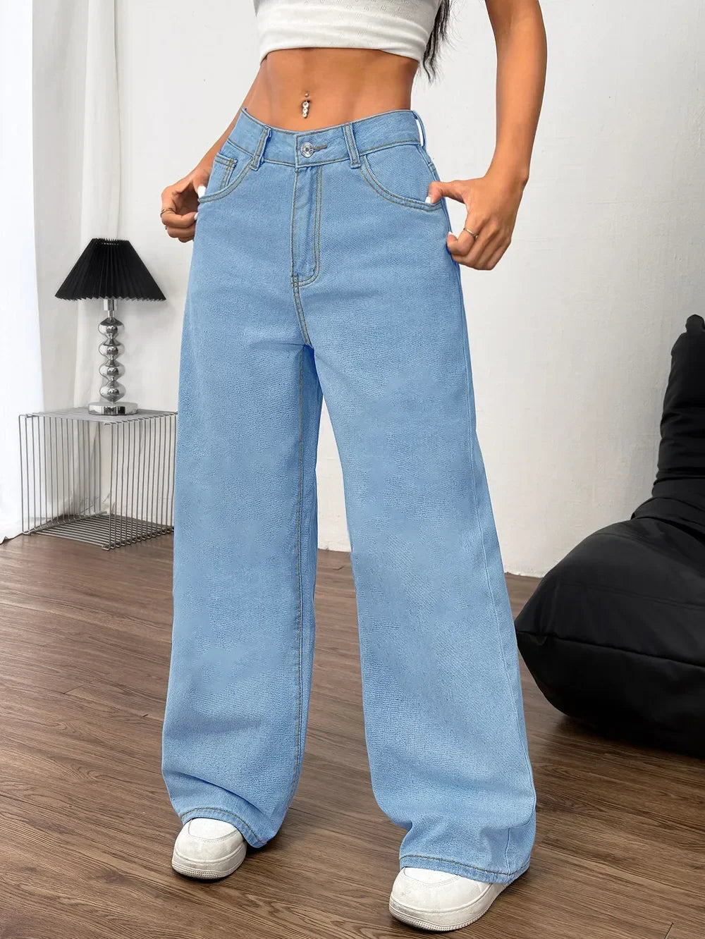 Charleston Inspired Embroidered Bow Back Wide Leg Jeans - Southern Shores Clothing