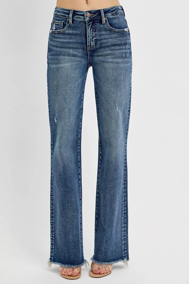 Coastal RISEN Tummy Control High Rise Long Straight Jeans