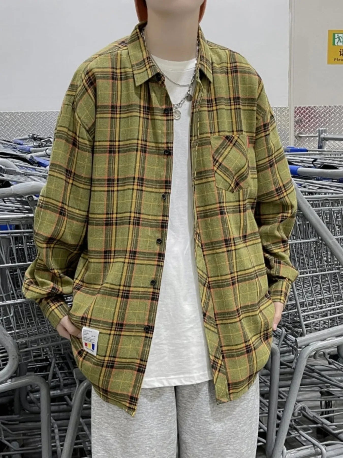 Plus Size Plaid Long Sleeve Button-Down Shirt - Southern Shores Clothing