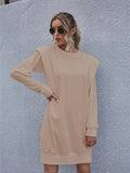 Round Neck Long Sleeve Mini Dress - Southern Shores Clothing