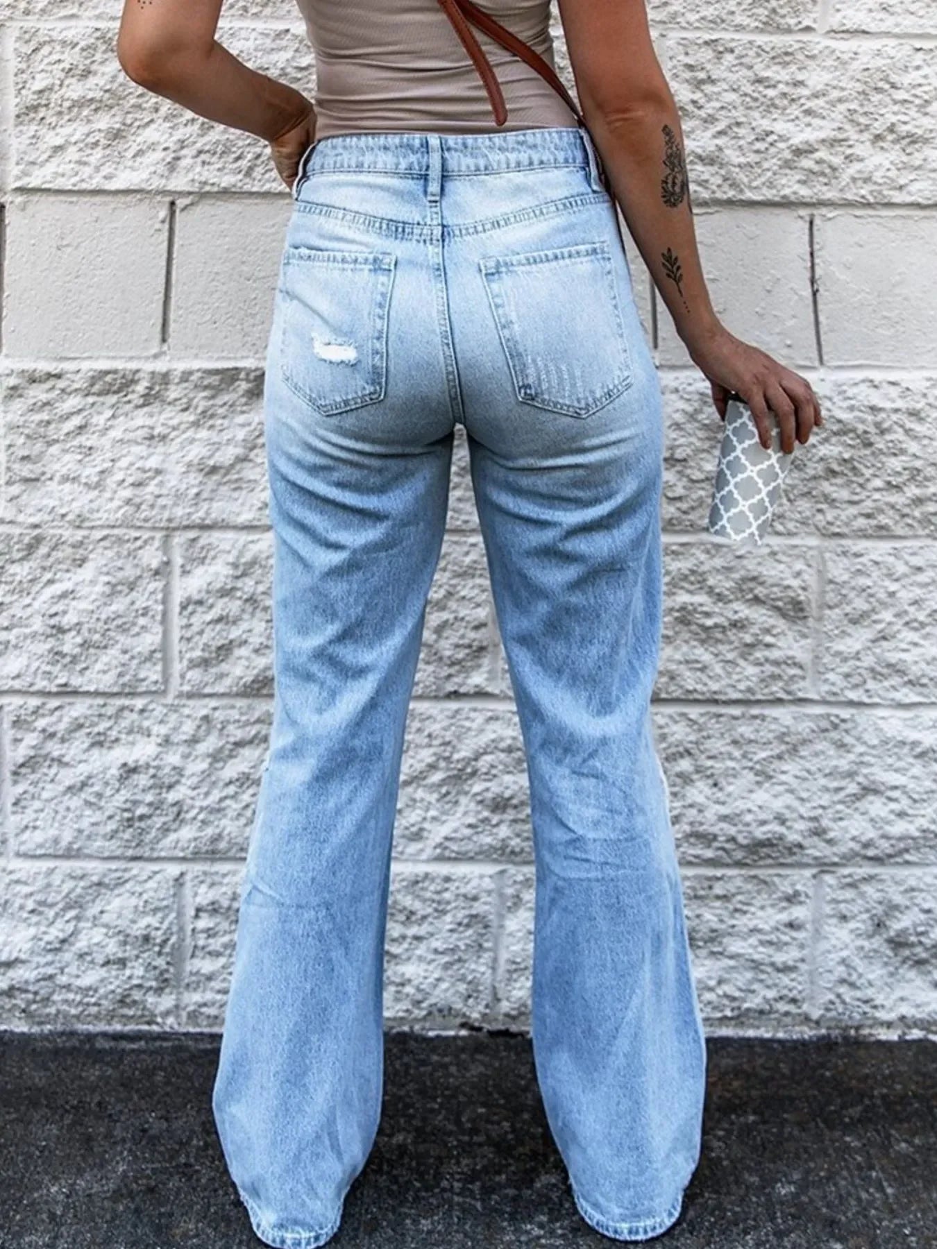Coastal High Waist Distressed Stretch Denim Jeans - Southern Shores Clothing