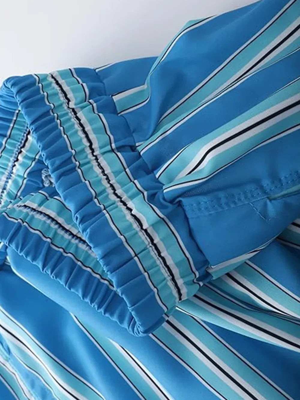 Striped Elastic Waist Casual Shorts For Daily Wear - Southern Shores Clothing
