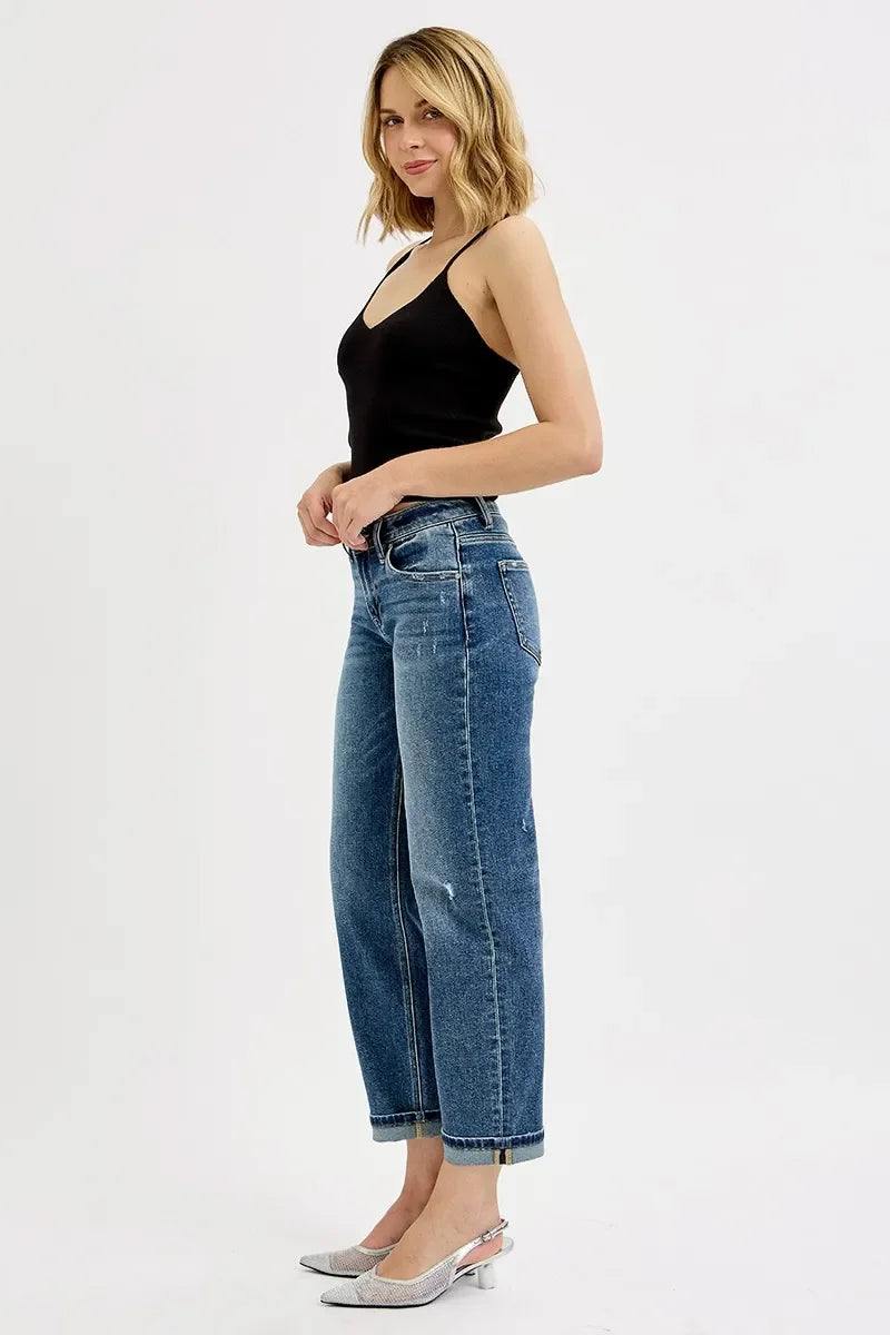 Relaxed Low Rise Crop Boyfriend Jeans Plus Size - Southern Shores Clothing