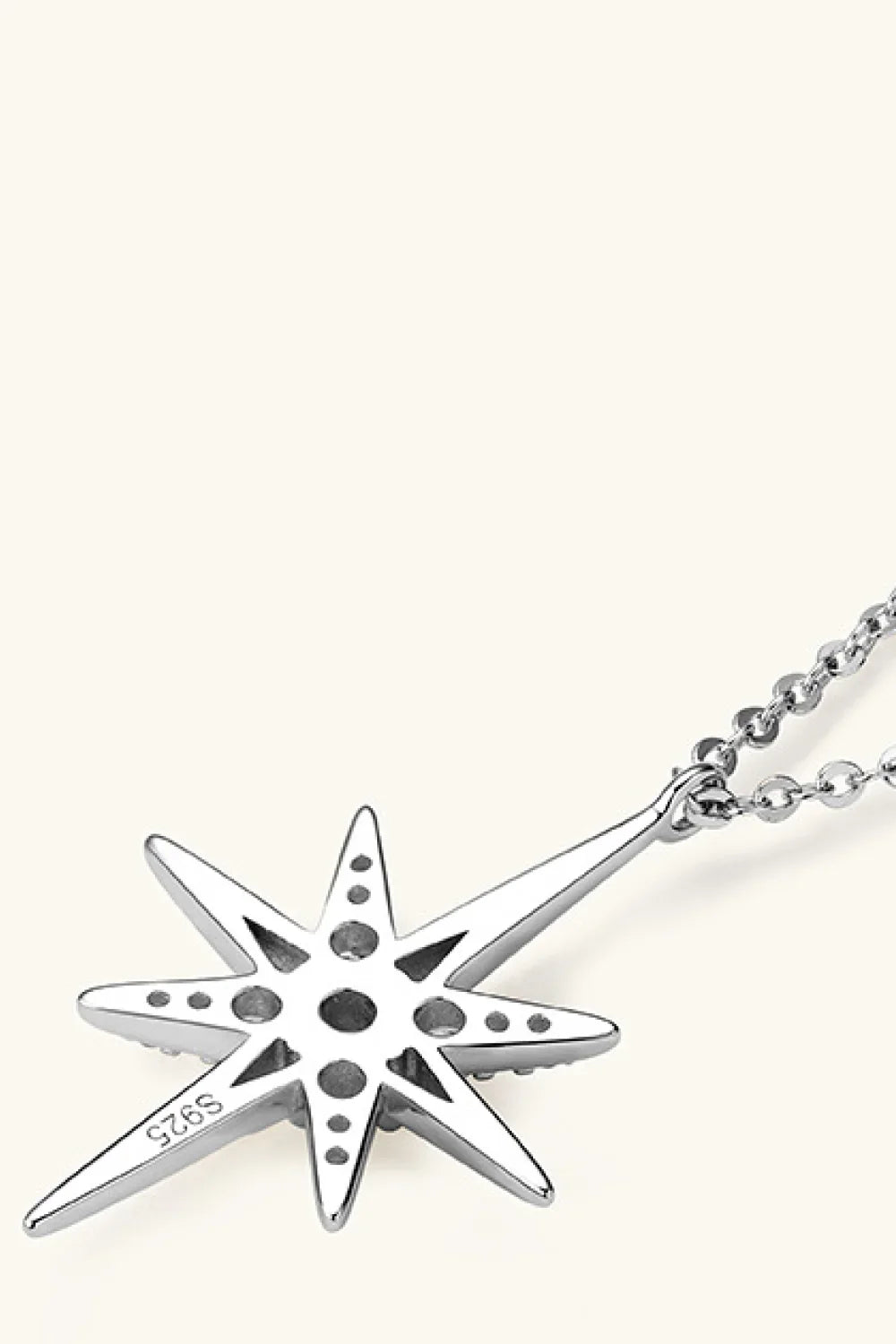 Platinum-Plated Moissanite Sterling Silver Star Moon Necklace