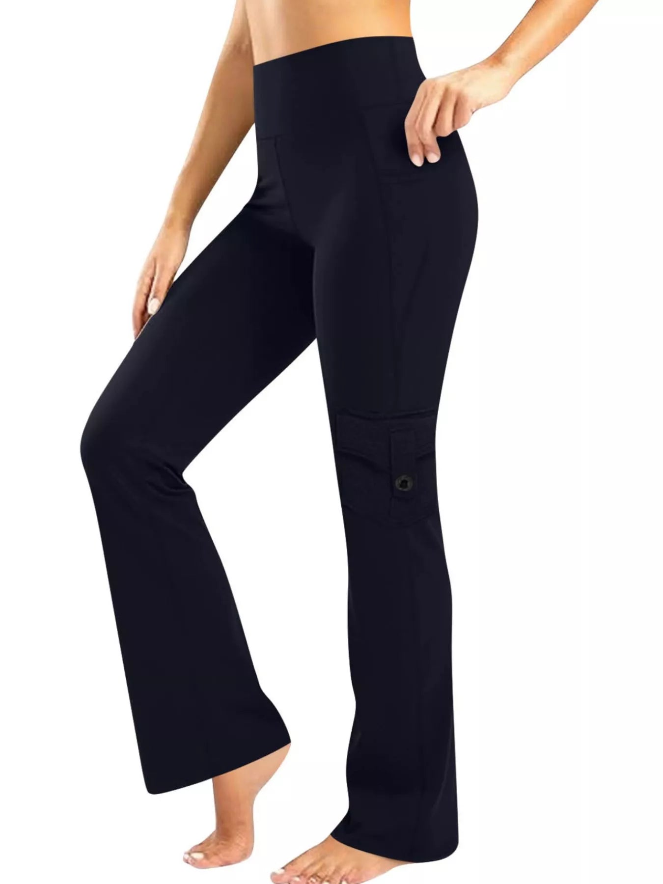 Coastal High-Waisted Yoga Pants with Pockets for Women