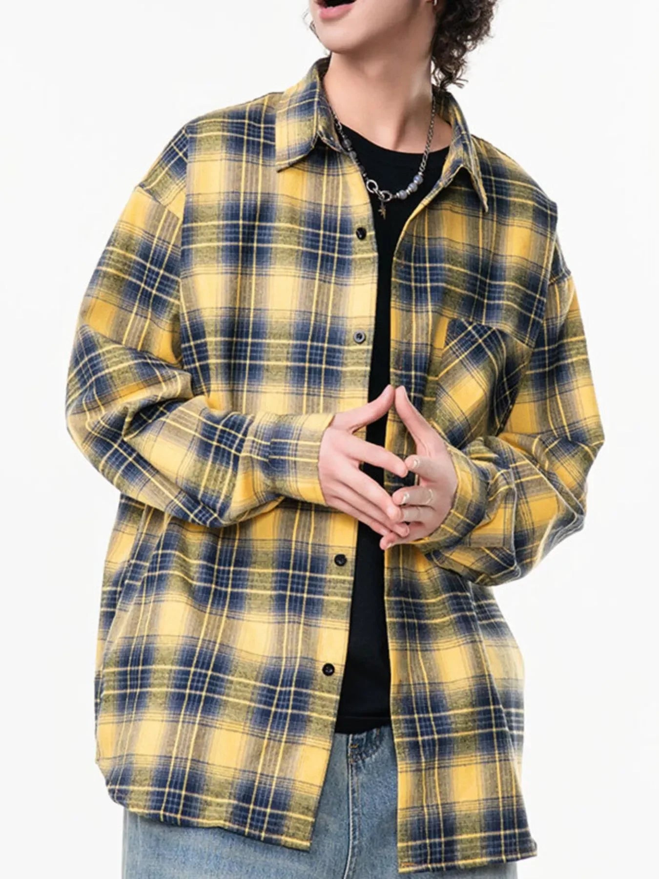 Oversized Plaid Button Up Shirt With Relaxed Fit - Southern Shores Clothing