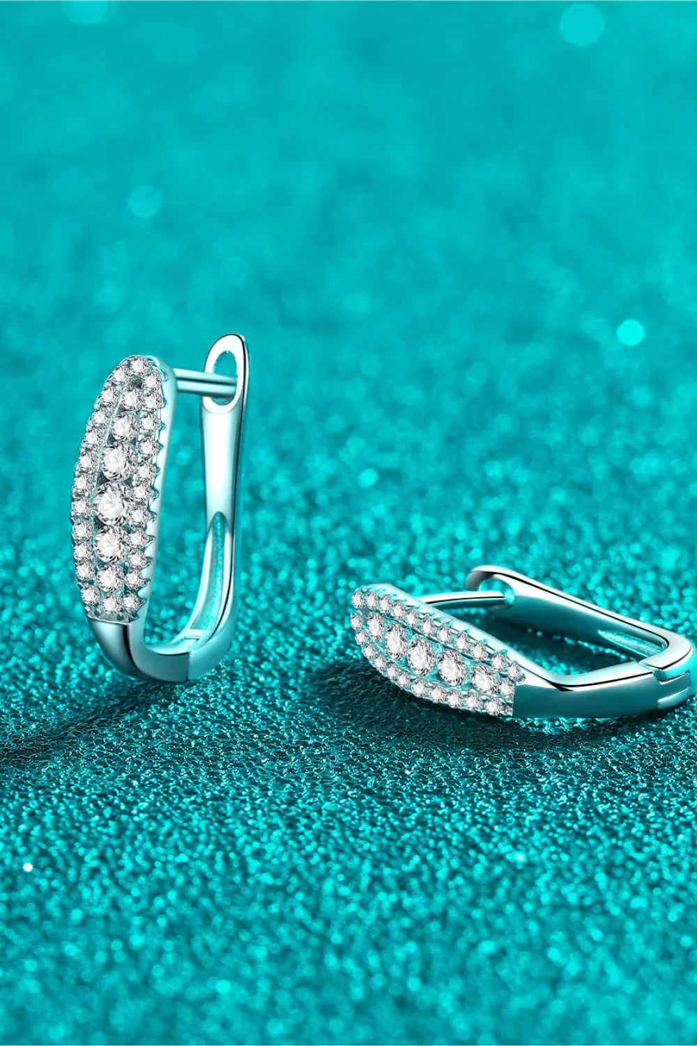Moissanite Rhodium Plated Sterling Silver Earrings - Southern Shores Clothing