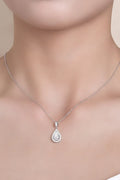1.5 Carat Moissanite Teardrop Necklace Sterling Silver - Southern Shores Clothing