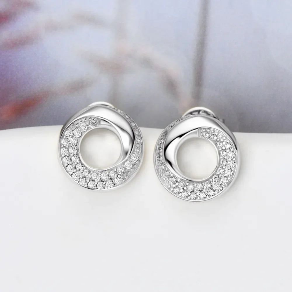 Sterling Silver Inlaid Moissanite Earrings - Southern Shores Clothing