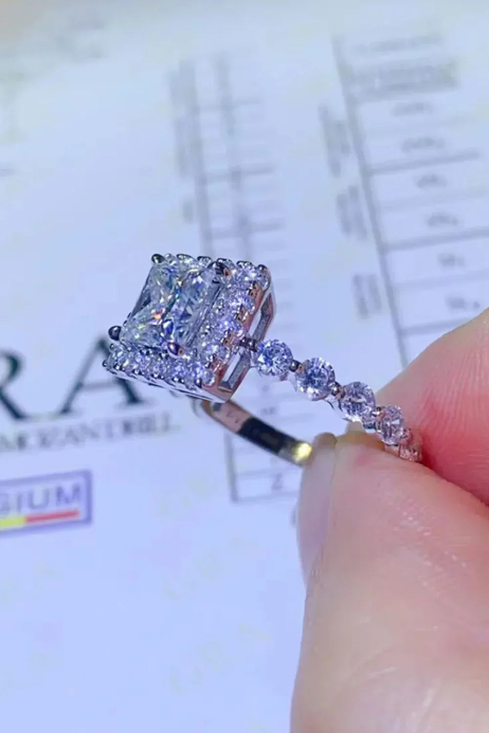 1 Carat Moissanite Square Ring Sterling Silver - Southern Shores Clothing