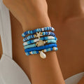 Six Piece Ceramic Beaded Shell Bracelet Set - Southern Shores Clothing