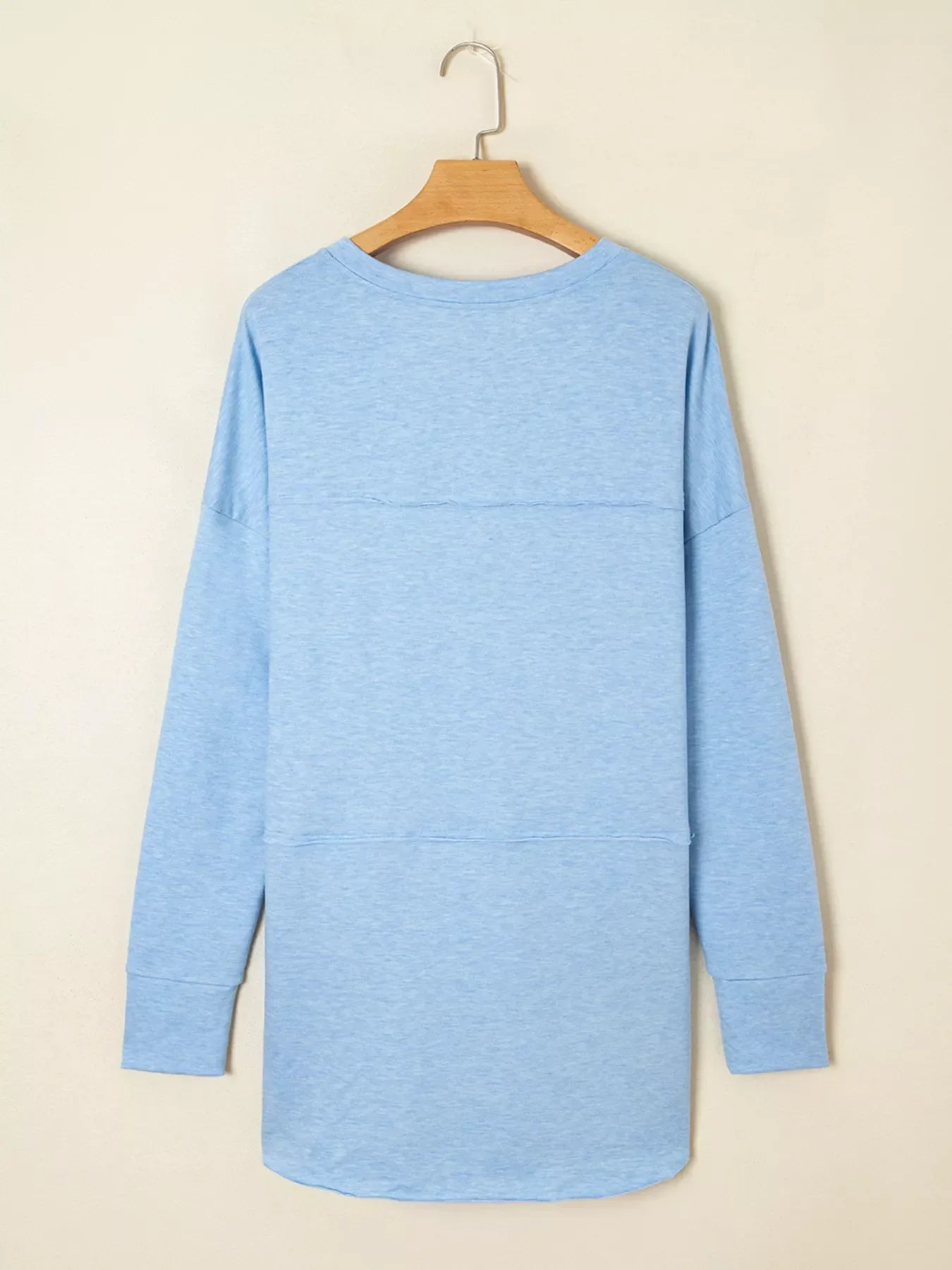 Notched Terry Long Sleeve Top - Southern Shores Clothing
