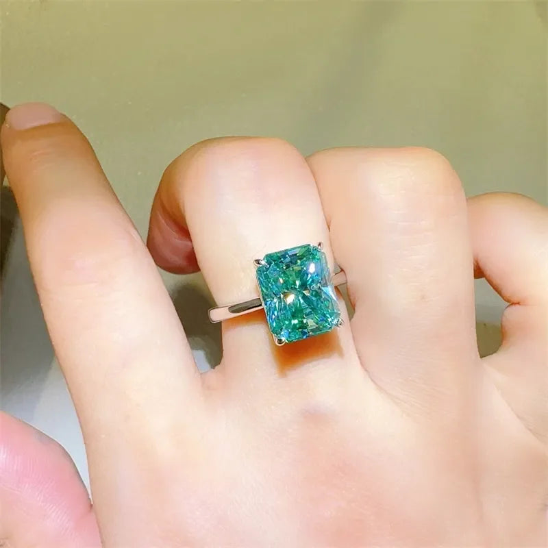 2 Carat Moissanite Rectangle Ring Sterling Silver - Southern Shores Clothing