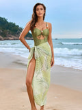 Cutout Sweetheart Neck Two-Piece Swim Set With Cover-Up - Southern Shores Clothing