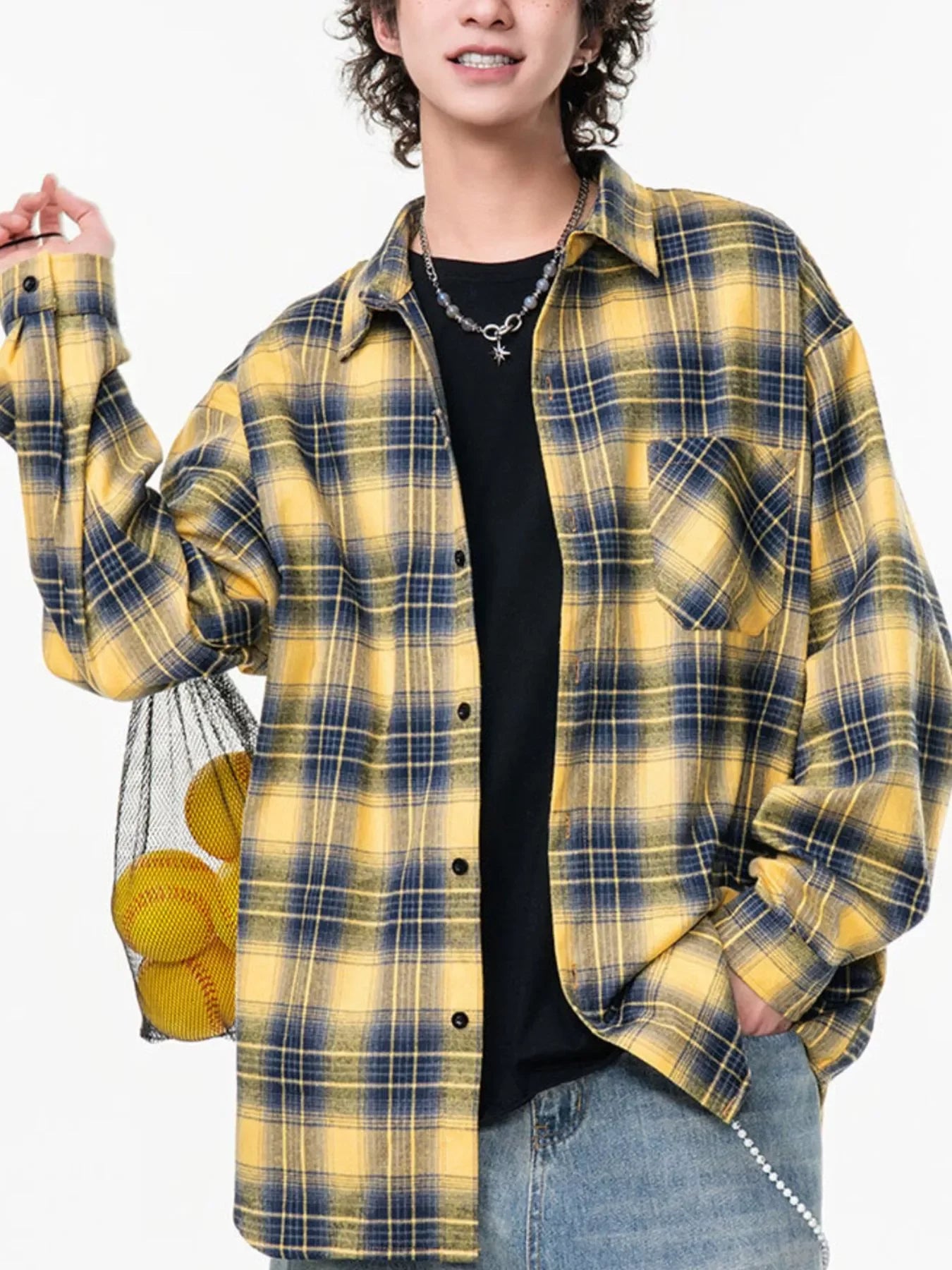 Oversized Plaid Button Up Shirt With Relaxed Fit - Southern Shores Clothing