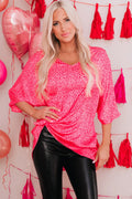 Leopard Print V Neck Top With Three Quarter Sleeves Casual Chic - Southern Shores Clothing