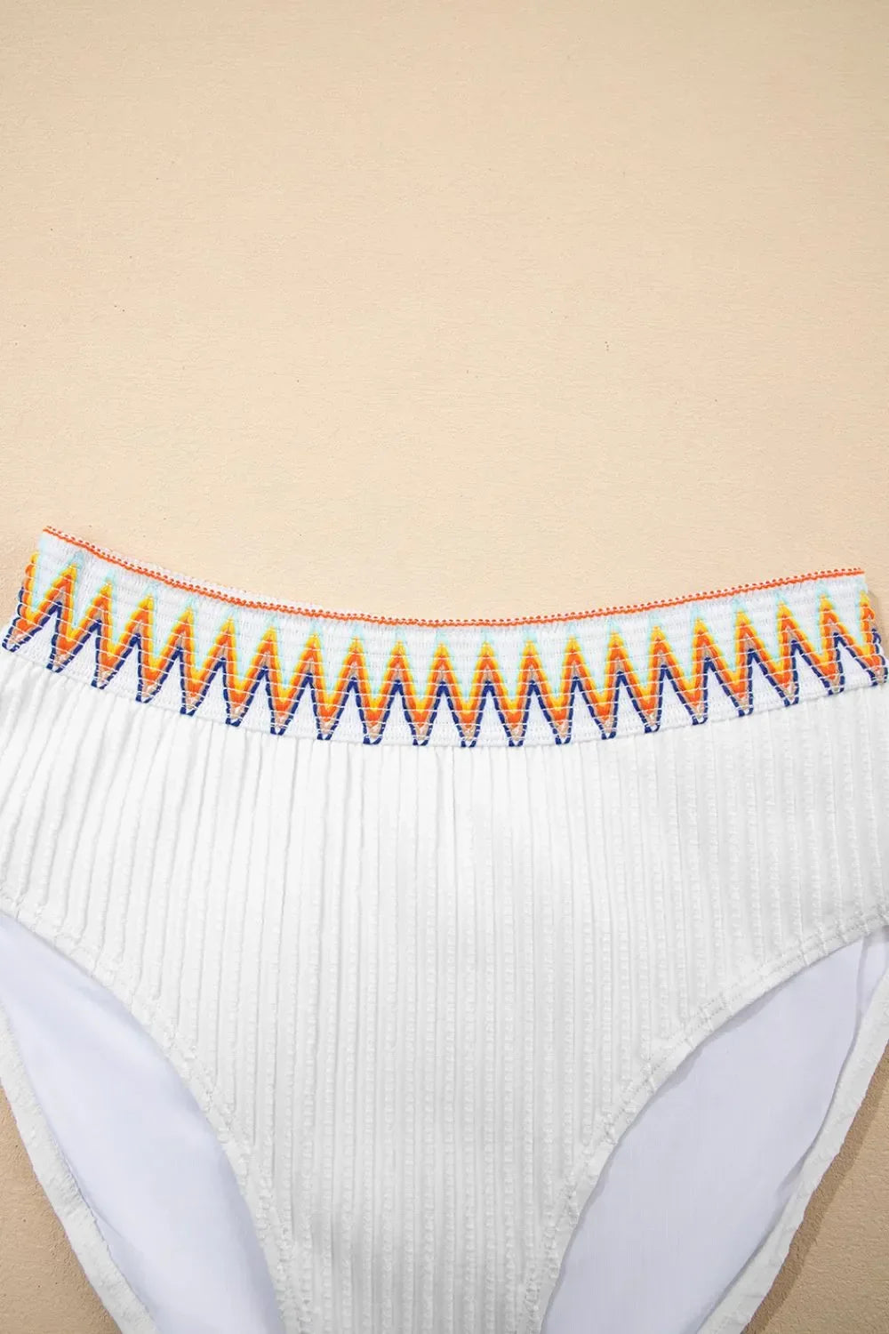Textured Contrast Banding High Waist Bikini Set Two Piece - Southern Shores Clothing