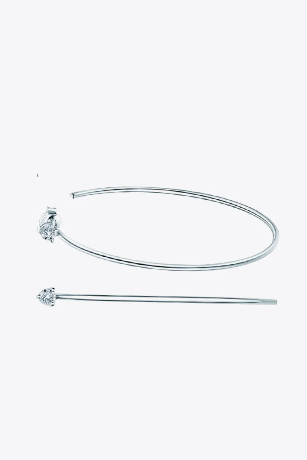 Sterling Silver Moissanite Hoop Earrings Elegant