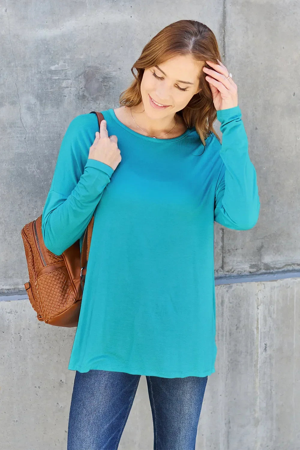 Round Neck T Shirt With Dropped Shoulder - Southern Shores Clothing