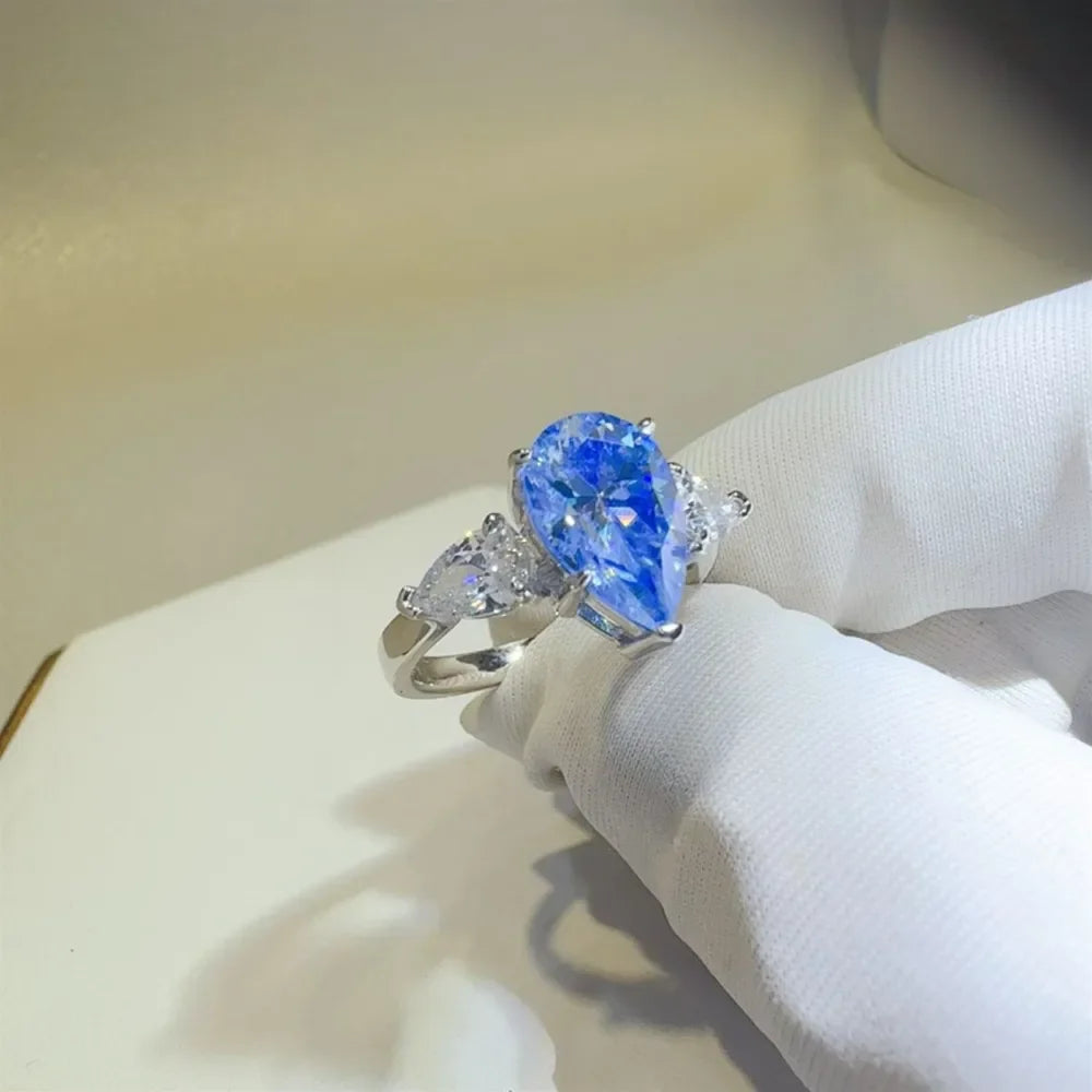 2 Carat Moissanite Teardrop Ring Sterling Silver - Southern Shores Clothing