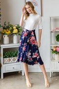 Floral Wrap Ruffled Skirt With Adjustable Tie - Southern Shores Clothing