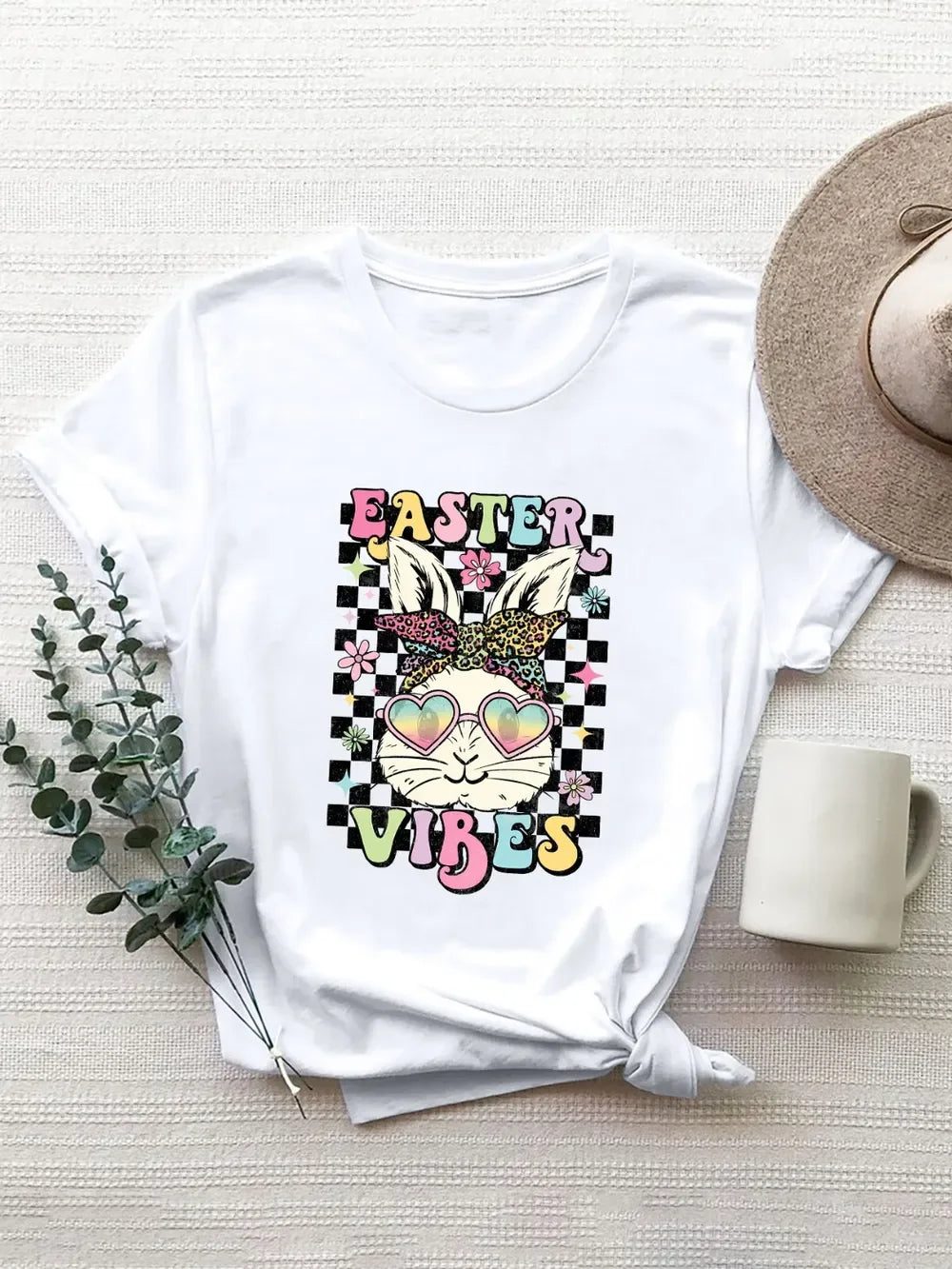 Easter Vibes Round Neck Short Sleeve Stretch T Shirt - Southern Shores Clothing