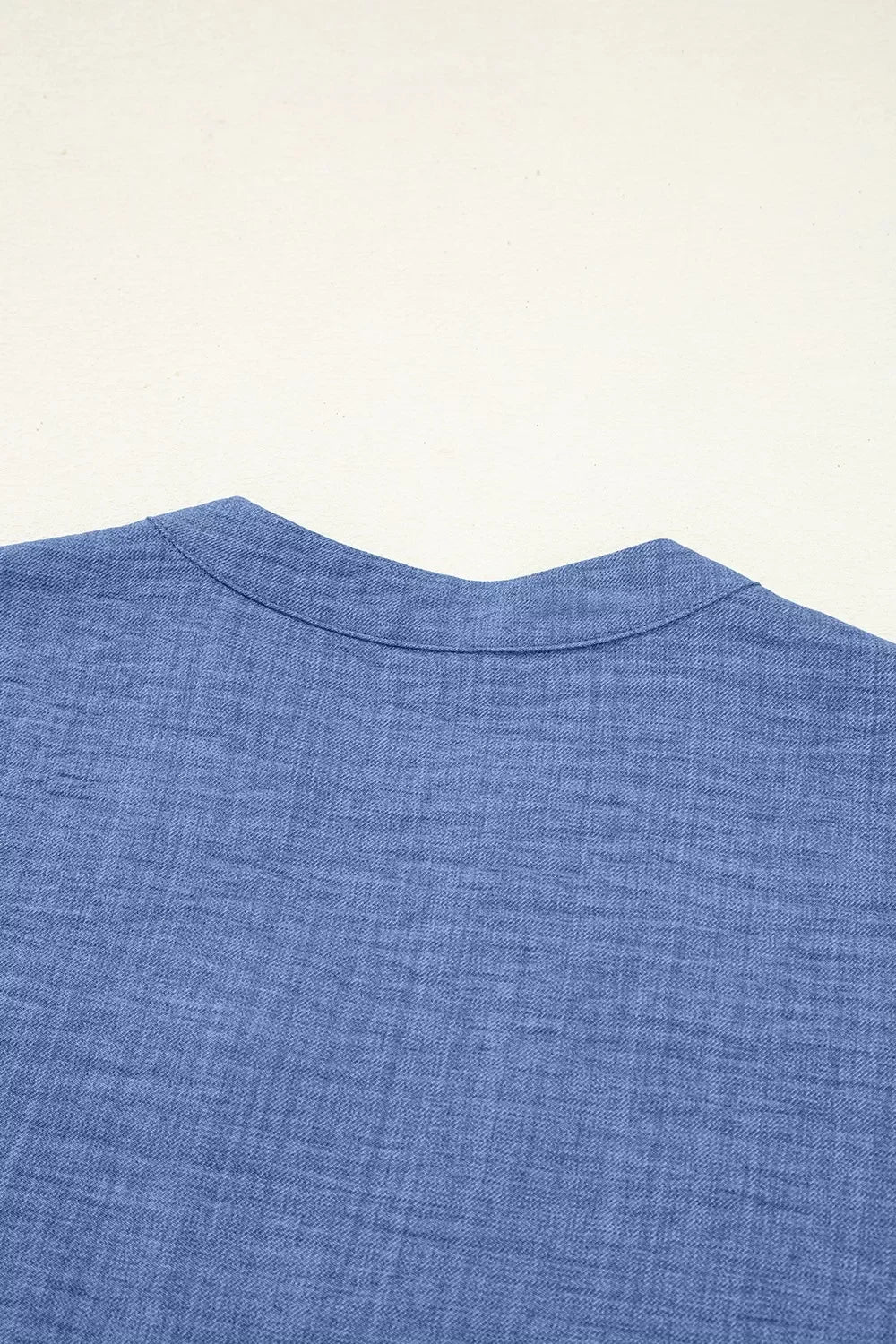 Casual Roll Up Sleeve Blouse With Notched Collar And Pocket - Southern Shores Clothing