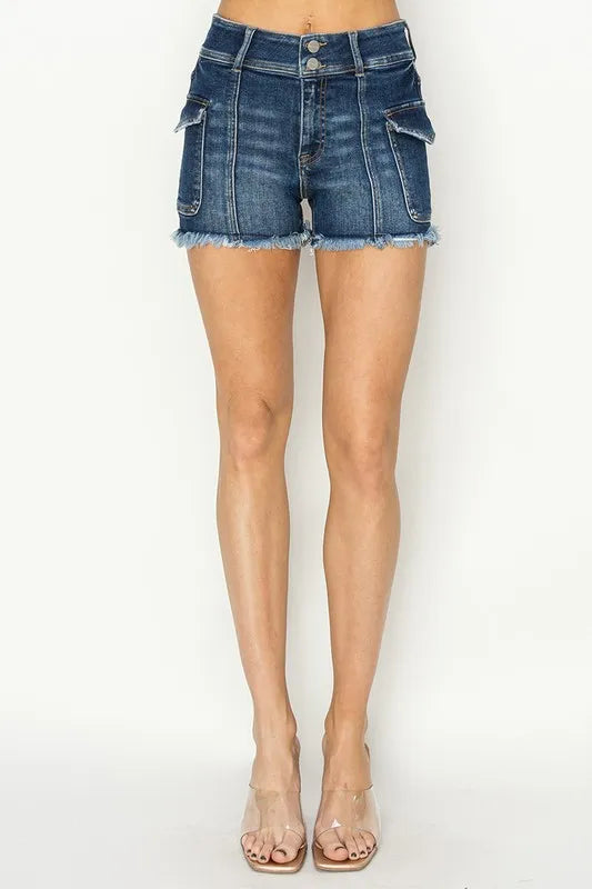 Southern Shores Women's Raw Hem Denim Shorts with Pockets
