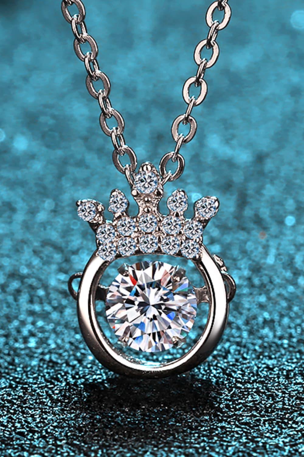 Rhodium-Plated Moissanite Necklace Sterling Silver - Southern Shores Clothing
