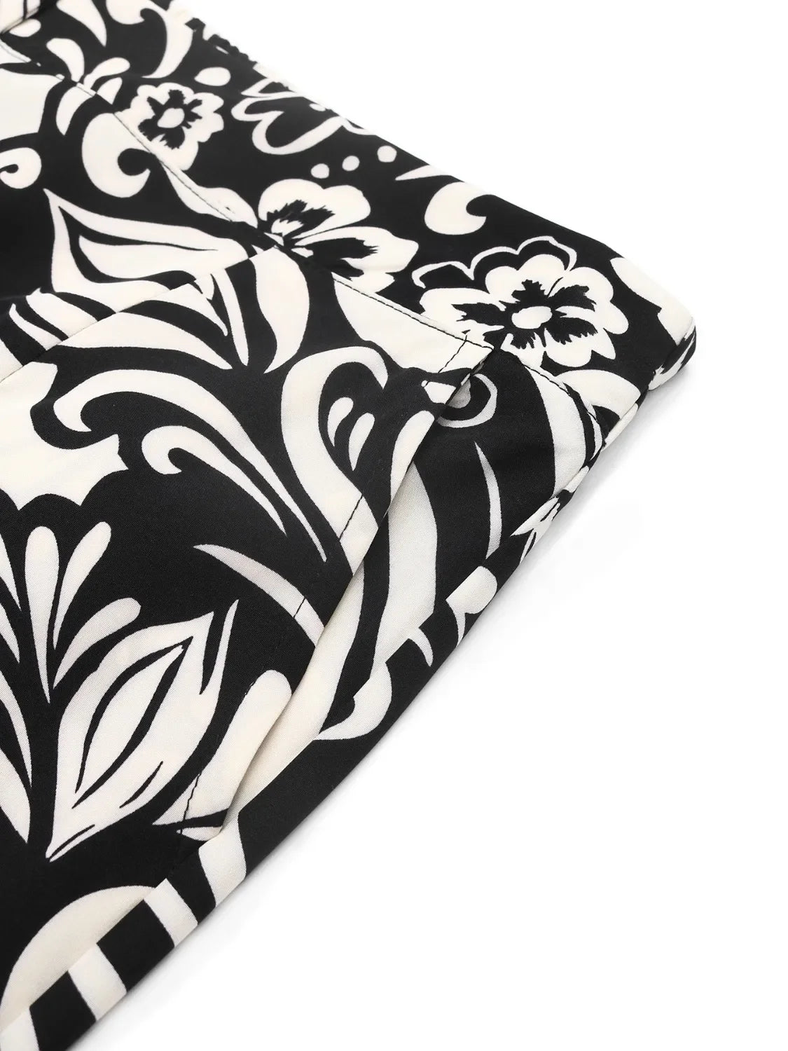 Printed Wide Leg Pants With Pockets Relaxed Fit - Southern Shores Clothing